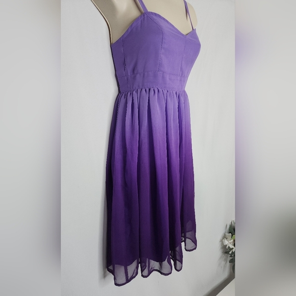 🔥Purple Ruched Spaghetti Strap Sundress - Picture 3 of 10